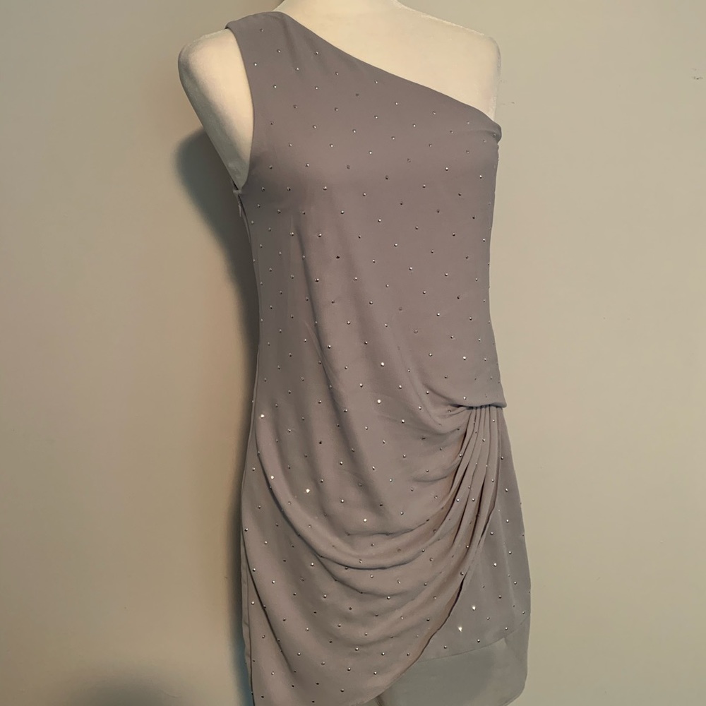 Express Woman’s One Shoulder Strap Silver Dress